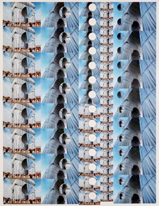 Arc de Triomphe empaqueté n°2, 2021, photo découpage collage sur toile 146x114cm