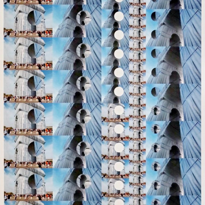 Arc de Triomphe empaqueté n°2, 2021, photo découpage collage sur toile 146x114cm
