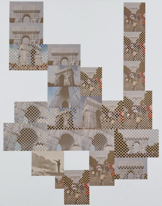 Arc de Triomphe empaqueté n°3, 2022, photo découpage collage sur toile 146x114cm