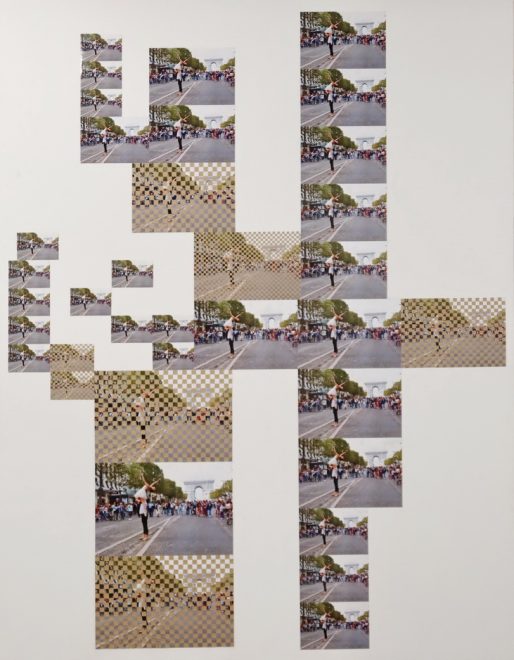 Arc de Triomphe empaqueté n°4, 2022, photo tissage collage sur toile 146x114cm