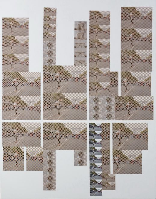 Arc de Triomphe empaqueté n°5, 2022, photo tissage collage sur toile 146x114cm