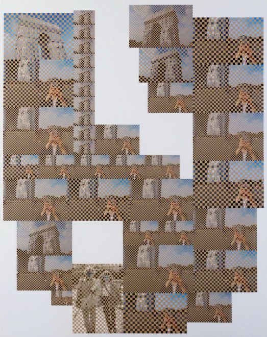 Arc de Triomphe empaqueté n°7, 2022, photo tissage collage sur toile 146x114cm