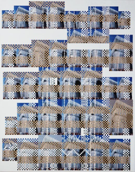 Arc de Triomphe empaqueté n°8, 2022, photo tissage collage sur toile 146x114cm